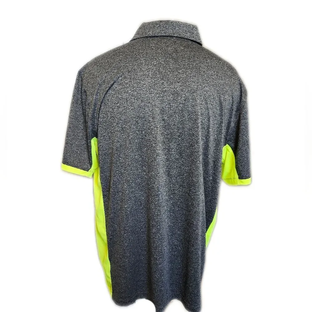 Nike Golf tour performance dri-fit heathered gray & neon yellow XL - Picture 3 of 6